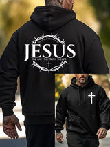 Men's Jesus The Way The Truth The Life Printed Casual Hoodie