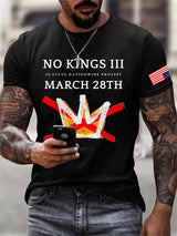 🔥Buy 3 Get 15% Off🔥Men's Retro No Kings III 50 State Nationwide Protest March 28th Print T-Shirt