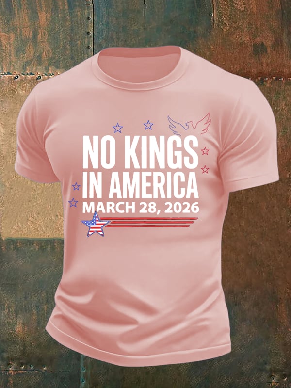 🔥Buy 3 Get 15% Off🔥Men's   NO KINGS IN AMERICA  Print  T-Shirt