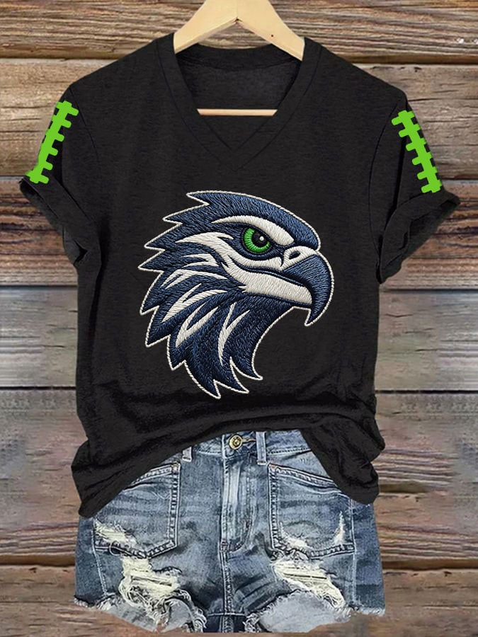 Women's Retro Football Printed T-Shirt