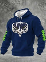 Men's Football Print Hooded Sweatshirt