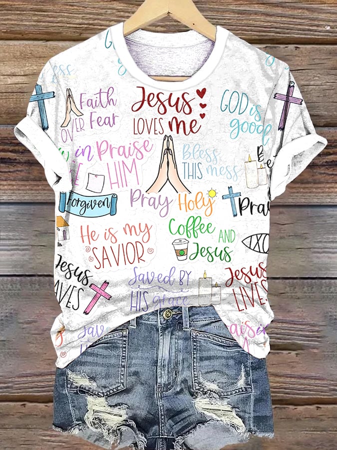 Faith Print Short Sleeve T-Shirt