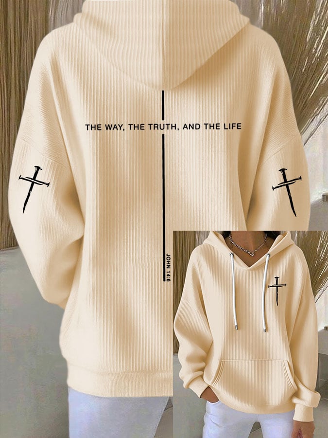 Women's The Way The Truth The Life Print Print Hooded Sweatshirt
