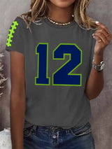 Women's Rugby Print Casual T-shirt