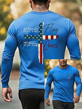 🔥Buy 3 Get 15% Off🔥Men's Stand For The Flag Kneel For The Cross Print T-Shirt