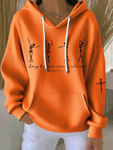 Women's Faith Print Casual Hoodie