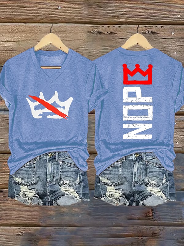 🔥Buy 3 Get 15% Off🔥Women's  Nope, No Kings In America Print T-shirt
