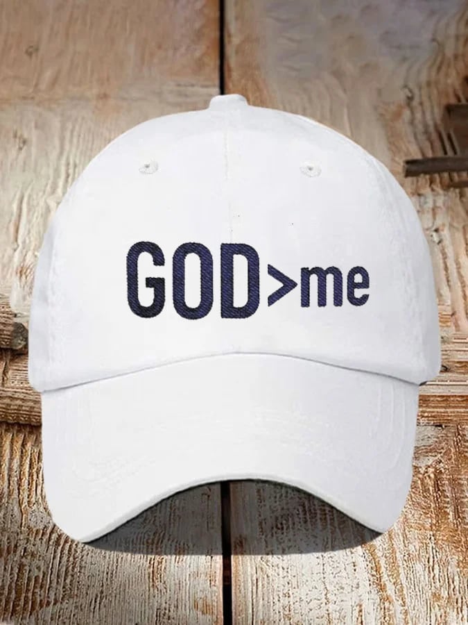 God > me Embroidery Flat Bill Cap