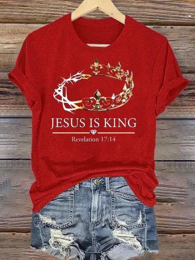 Women's  Jesus Is King Christian  T-Shirt