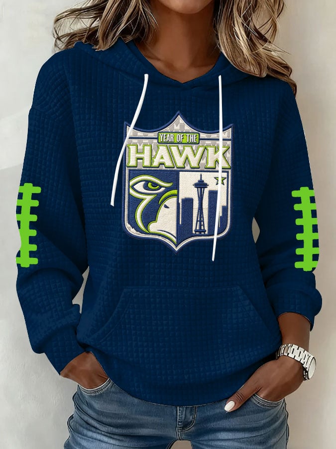 Women's Football Print Hoodie Sweatshirt
