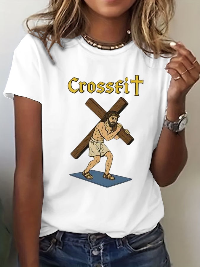 🔥Buy 3 Get 15% Off🔥Women's Crossfit Jesus  Print Casual T-Shirt