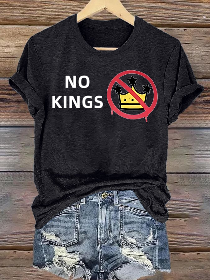🔥Buy 3 Get 15% Off🔥Women's  NO KINGS Print T-Shirt