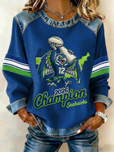 Women's Rugby Print Sweatshirt