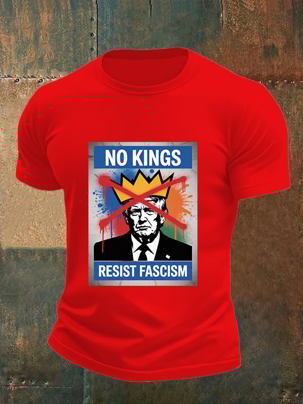 🔥Buy 3 Get 15% Off🔥Men's   NO KINGS RESIST FASCISM T-shirt