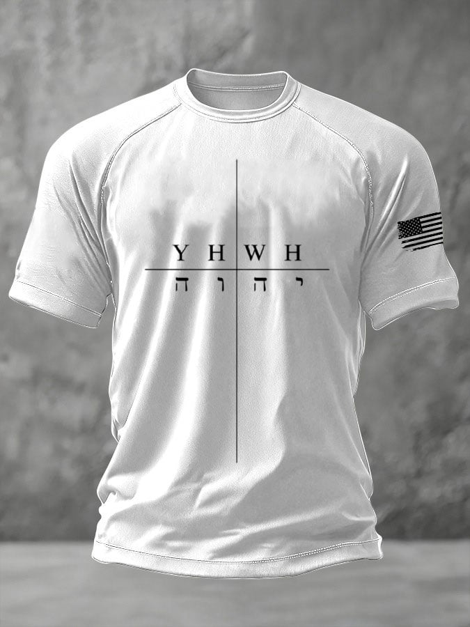 Men's Vintage Faith Print Casual T-Shirt