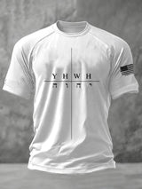 Men's Vintage Faith Print Casual T-Shirt