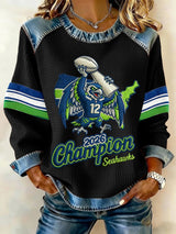 Women's Rugby Print Sweatshirt