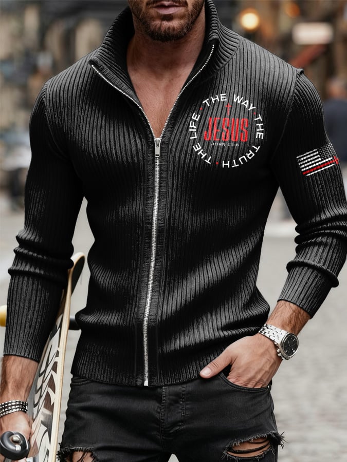 Men's Casual Christian Faith Print Top