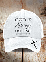 Unisex God Is Always On Time Print Baseball Cap