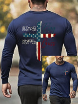 🔥Buy 3 Get 15% Off🔥Men's Stand For The Flag Kneel For The Cross Print T-Shirt