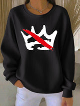 🔥Buy 3 Get 15% Off🔥Women's No Kings Print Round Neck Sweatshirt