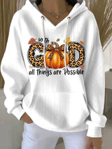 Women's With God All Things Are Possible Print Casual Sweatshirt