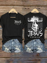 Women's  Jesus Loves You Chirtsian printing T-Shirt