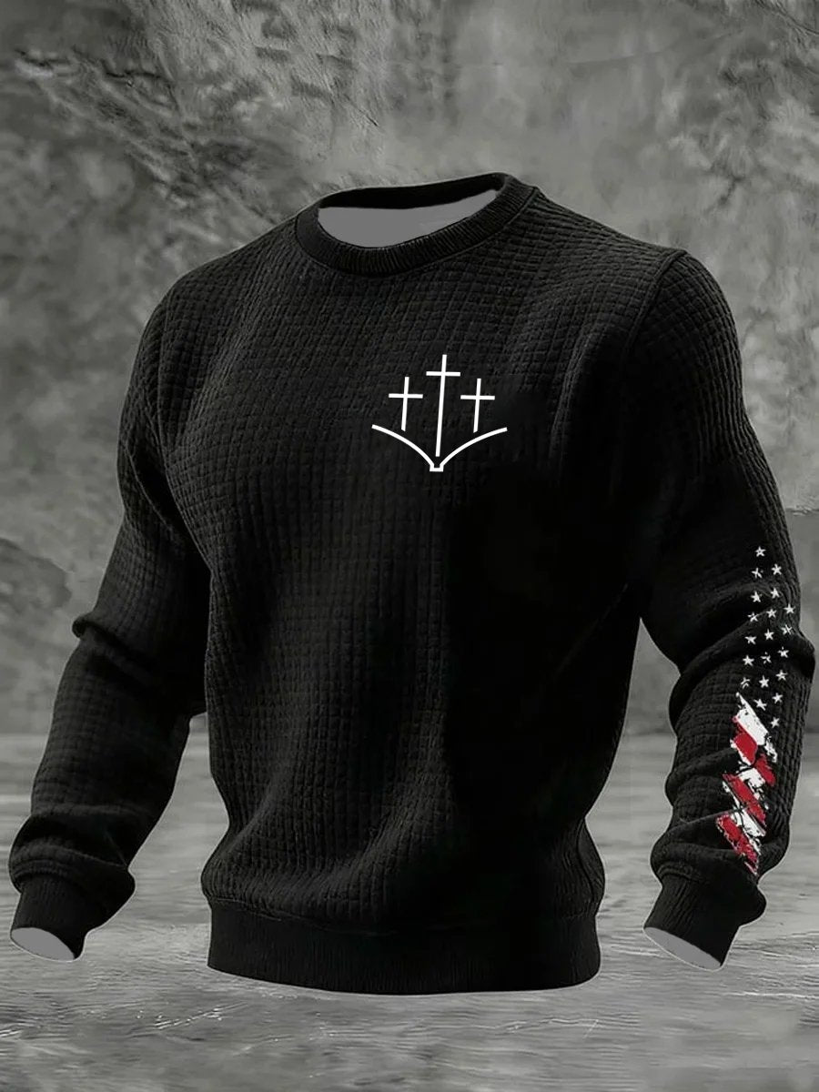Men's Faith Printed Casual Long-Sleeved Top