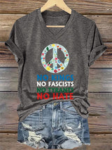 🔥Buy 3 Get 15% Off🔥Women's No Kings No Fascists Print T-shirt