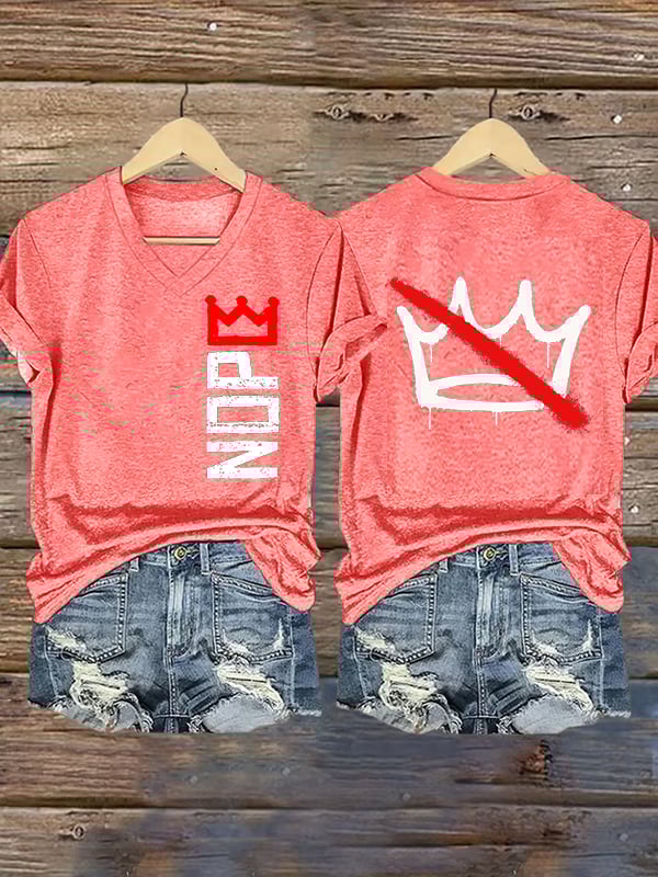 🔥Buy 3 Get 15% Off🔥Women's  Nope, No Kings In America Print T-shirt