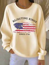 🔥Buy 3 Get 15% Off🔥Women's Rejecting Kings Since 1776 Print  Casual Sweatshirt