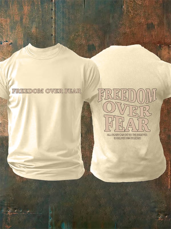 Men's  Freedom over fear Printed  Casual T-shirt
