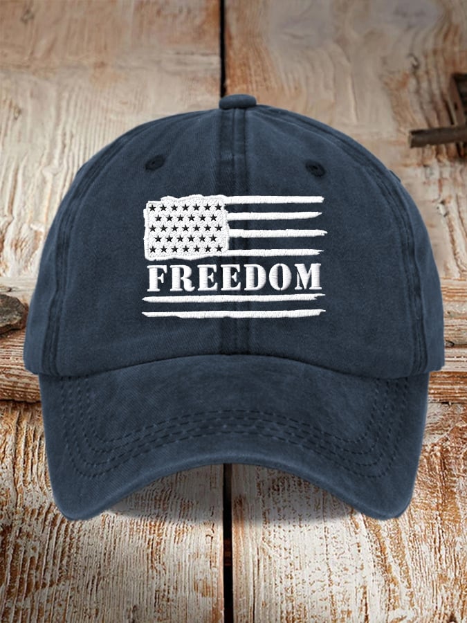 Unisex Freedom American Flag Print Baseball Cap