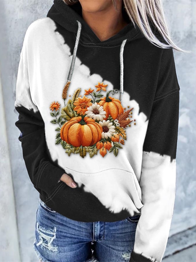 Women's Casual Autumn Pumpkin Retro Sweatshirt
