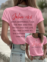 Women's Vintage Faith The Way The Truth The Life Printed Casual T-Shirt