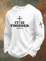 Men'S It is Finished Print Waffle T-Shirt