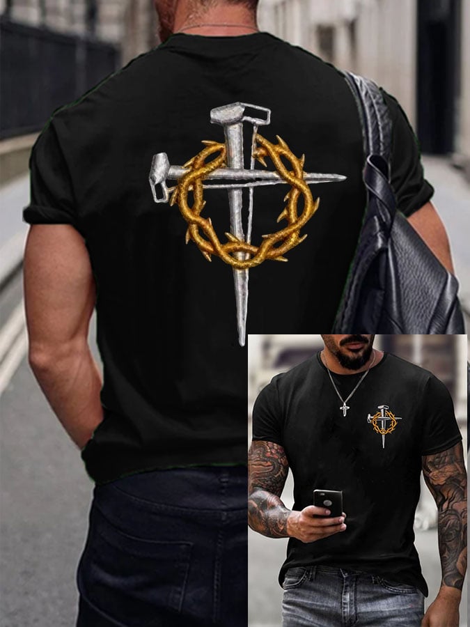 Men's Faith Cross Printed Casual T-shirt