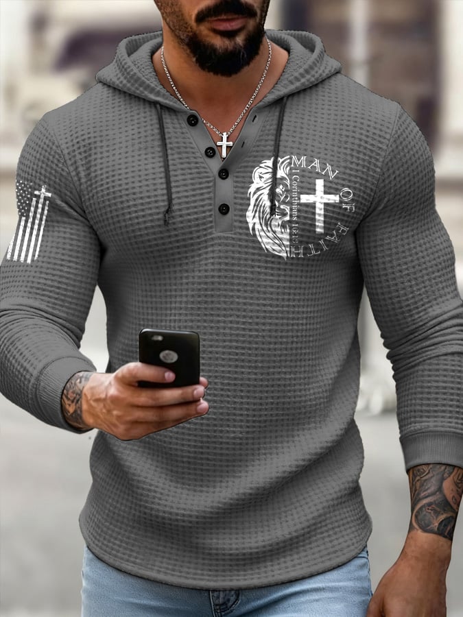 Men's Casual Christian Faith Print Top