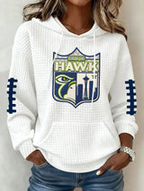 Women's Football Print Hoodie Sweatshirt