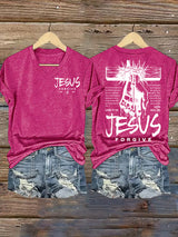 Women's  Jesus Loves You Chirtsian printing T-Shirt
