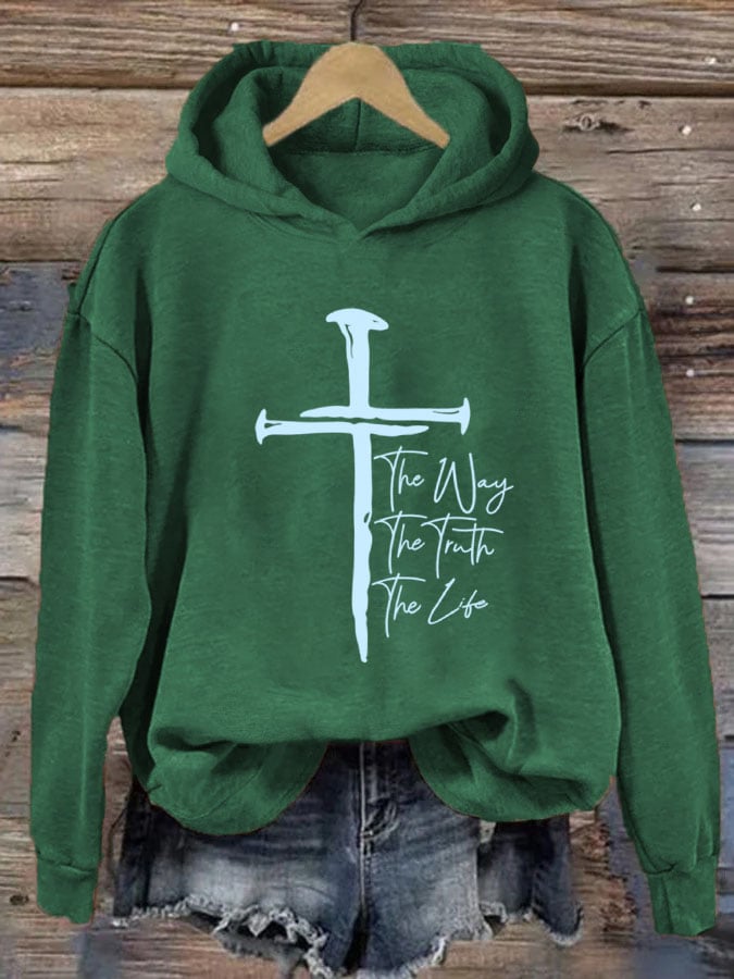 Women's Jesus The Way The Truth The Life Print Sweatshirt