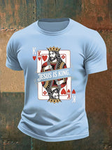 Men's  Jesus Is King Christian  Print T-Shirt