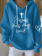 Women's Jesus Has My Back Print  Sweatshirts