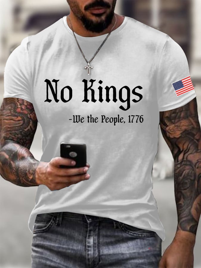 🔥Buy 3 Get 15% Off🔥Men's No Kings In America Print T-shirt