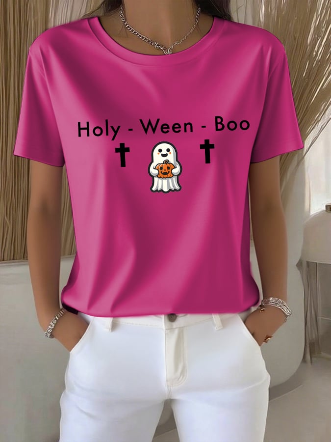 Women'S Casual Halloween Faith Short Sleeve T-Shirt