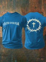 🔥Buy 3 Get 15% Off🔥🔥Hot Sale Picks 🔥Men's Faith Over Fear Printed Casual T-Shirt