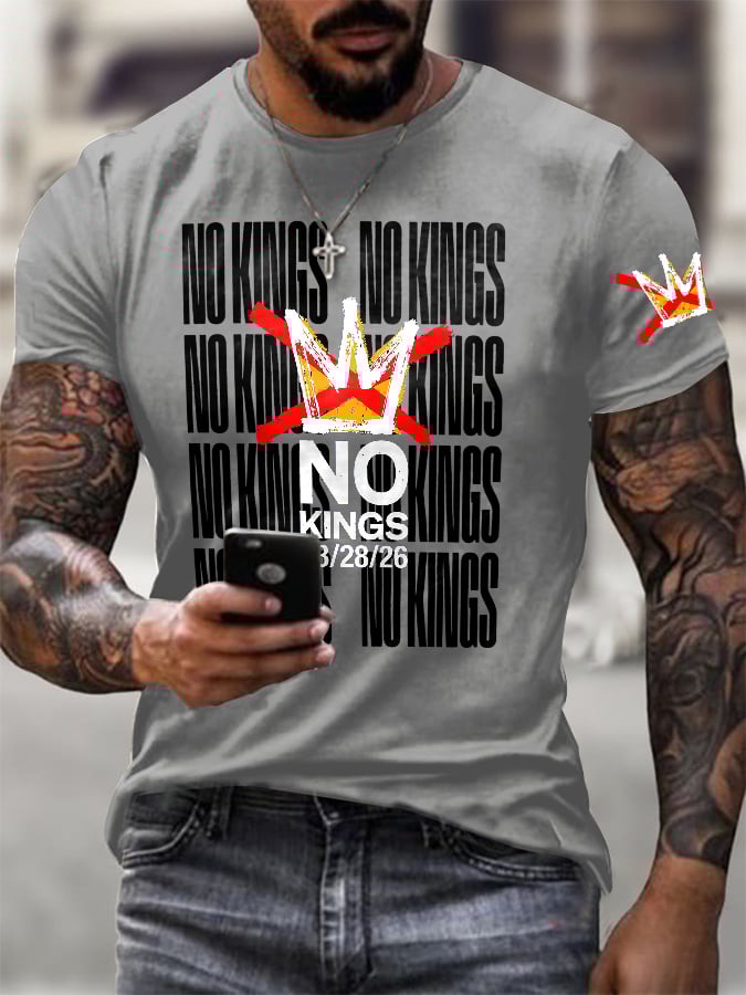 🔥Buy 3 Get 15% Off🔥Men's No Kings Day March 28 2026 Print T-Shirt