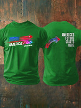 Men's Retro America Fest 2025 America's Future Starts Here Print T-Shirt