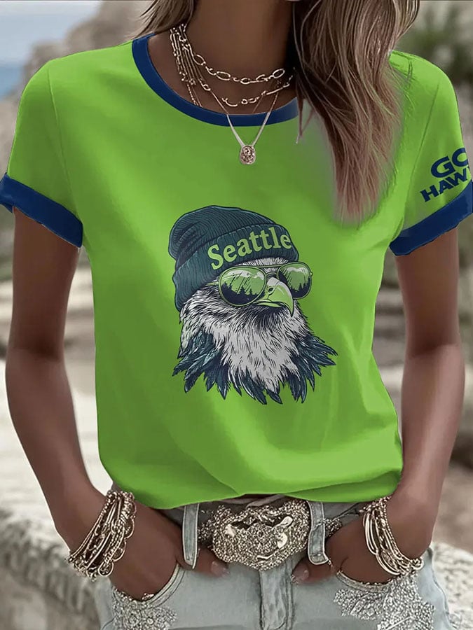 Women's Football Print   T-Shirt