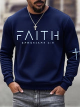Men'S Faith Cross Print Casual Sweatshirt